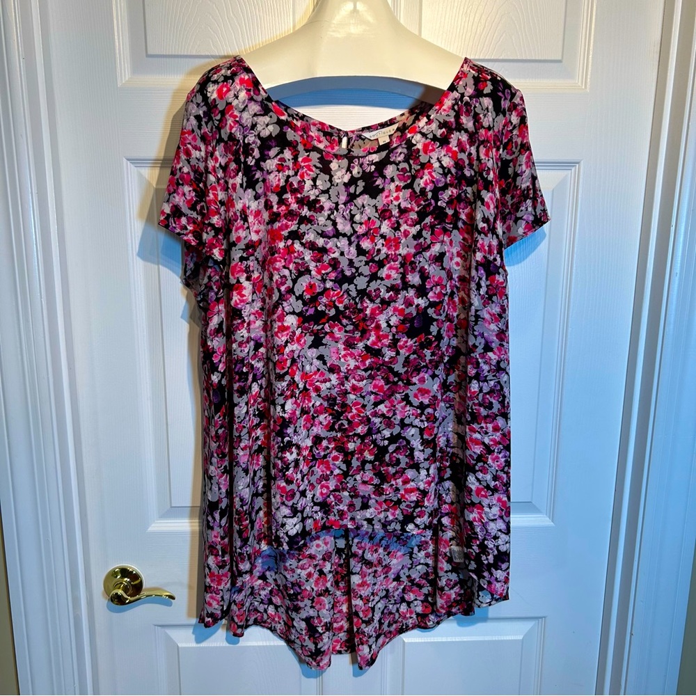 Boutique Floral Short Sleeve Tunic Top